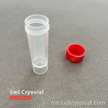 Cryovial 5ml yang berdiri sendiri dengan topi skru